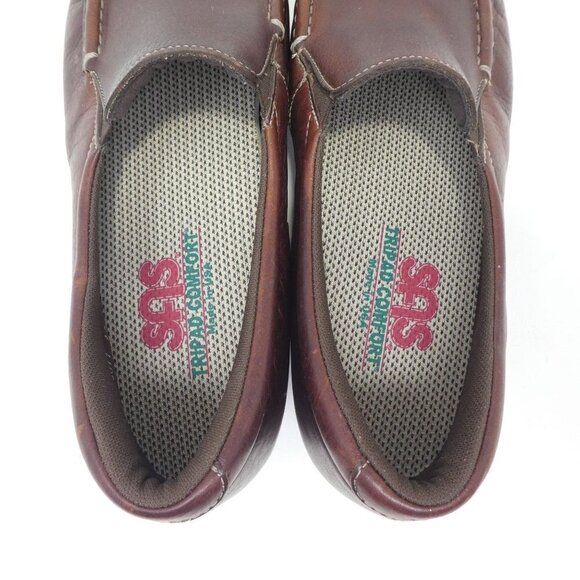 SAS Twin Loafers Womens 9 Mulch Brown Leather Slip On Comfort Lightweight - Picture 9 of 12